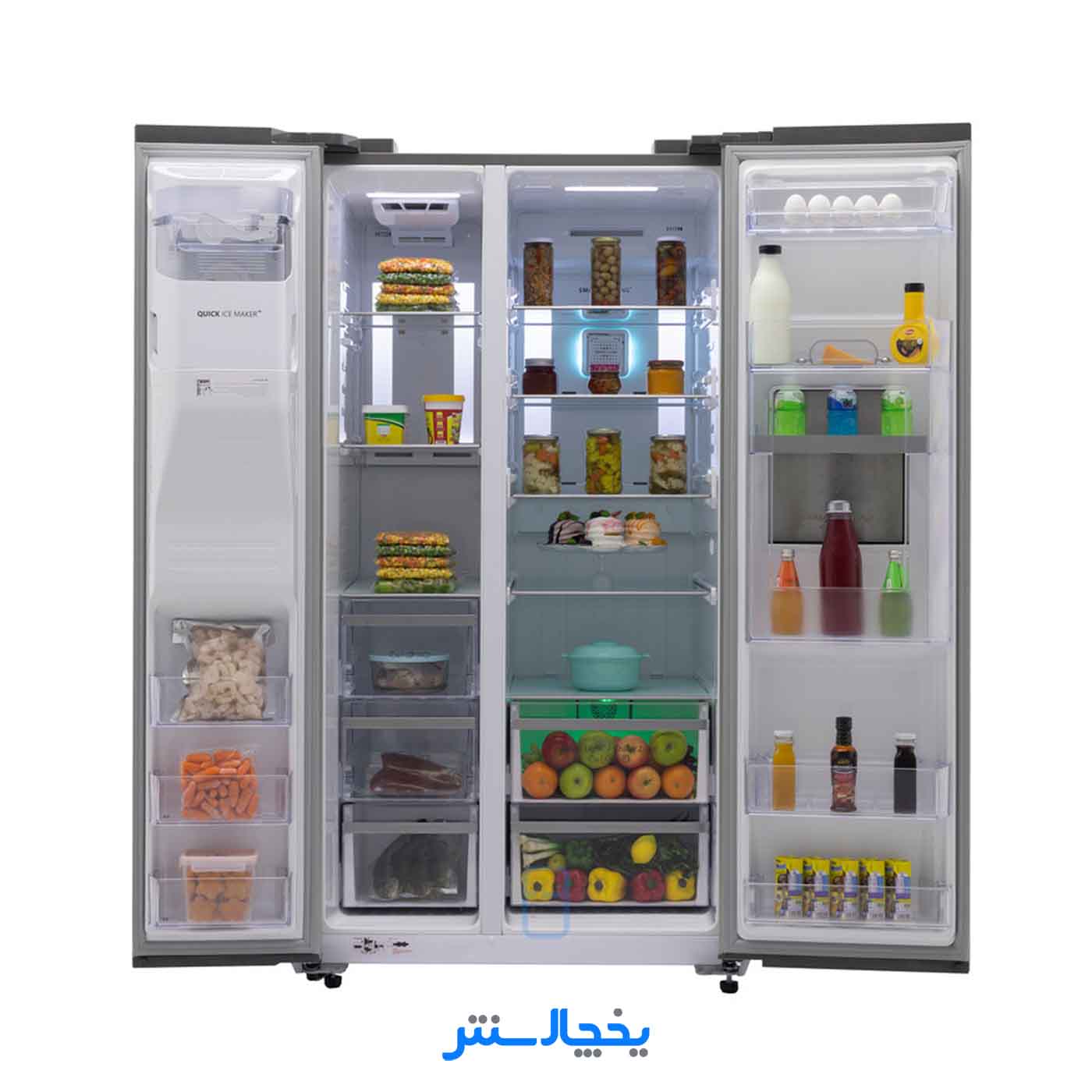 یخچال فریزر ساید بای ساید اسنوا مدل S2Di-S110-S استیل