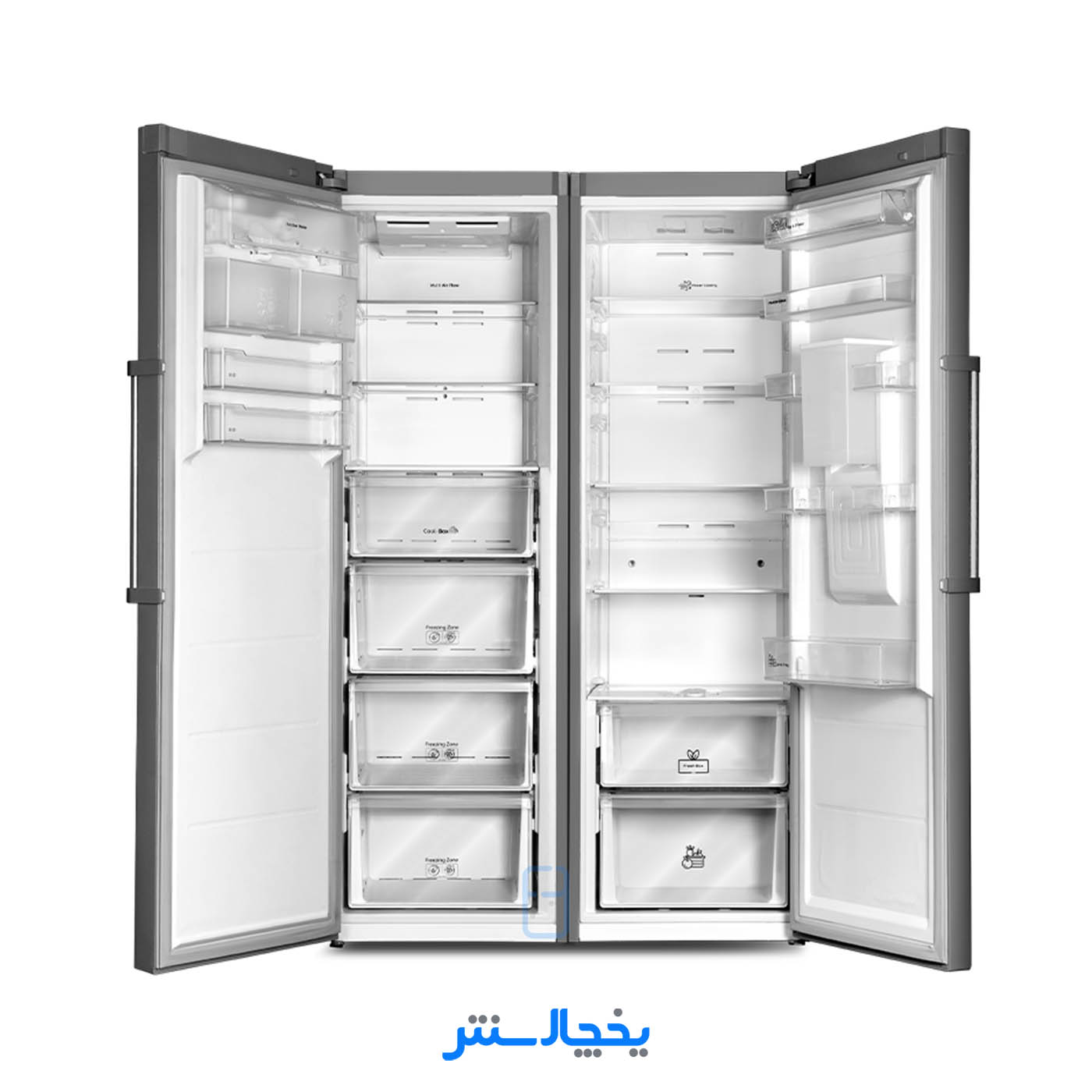 یخچال فریزر دوقلو پاکشوما مدل RTRA-RTFA901iX (N1) اینوکس (کابین و درب ساده)