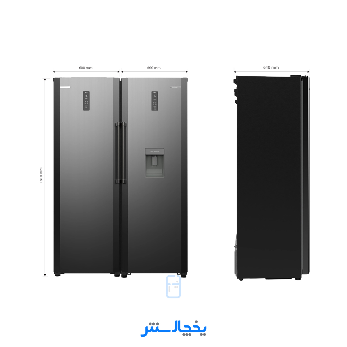 یخچال فریزر دوقلو امرسان 15 فوت مدل R15H-F15H-T01 تیتانیوم