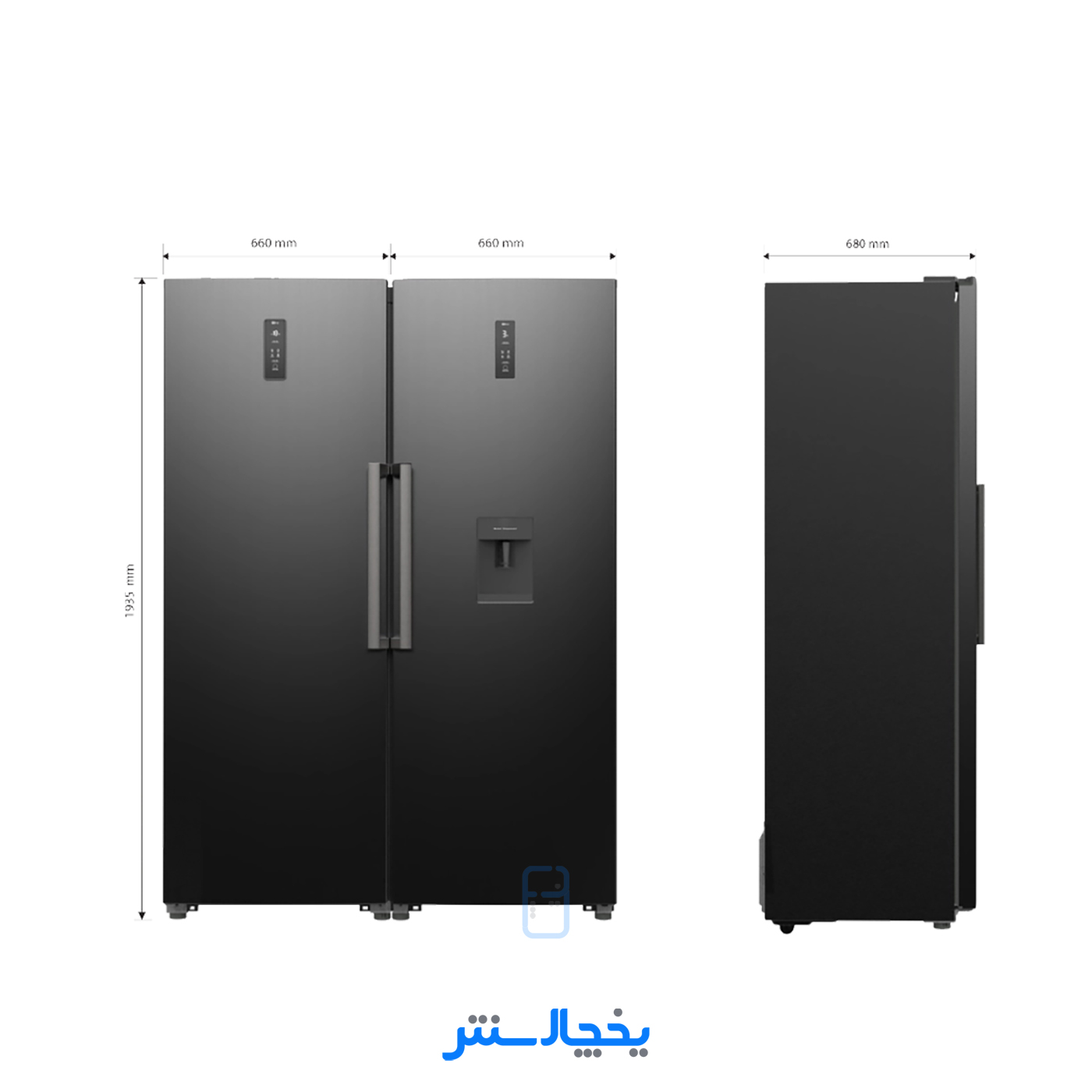 یخچال فریزر دوقلو امرسان 20 فوت کندانسور مخفی مدل R20H-F20H-KS01 طوسی